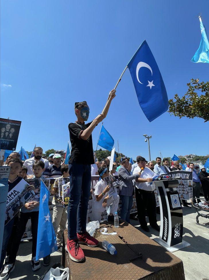 Çin'in, Sincan Uygur Özerk Bölgesi politikaları İstanbul'da protesto edildi