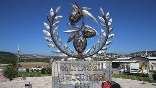 Hatay'da mozaik ustası, hurdalardan 5 metrelik zeytin dalı figürü yaptı