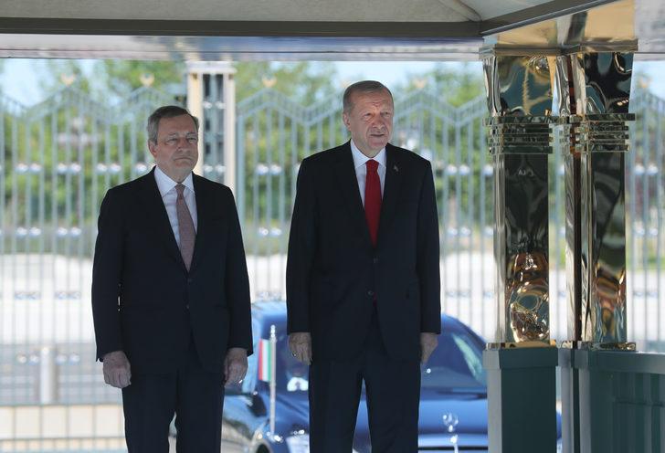 Cumhurbaşkanı Erdoğan, İtalya Başbakanı Draghi'yi resmi törenle karşıladı G1