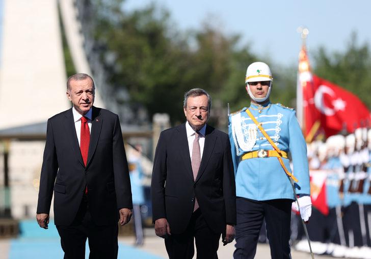 Cumhurbaşkanı Erdoğan, İtalya Başbakanı Draghi'yi resmi törenle karşıladı G4