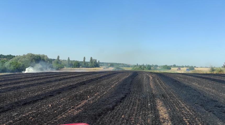 Kırklareli'nde 25 dekar buğday ekili alan yandı