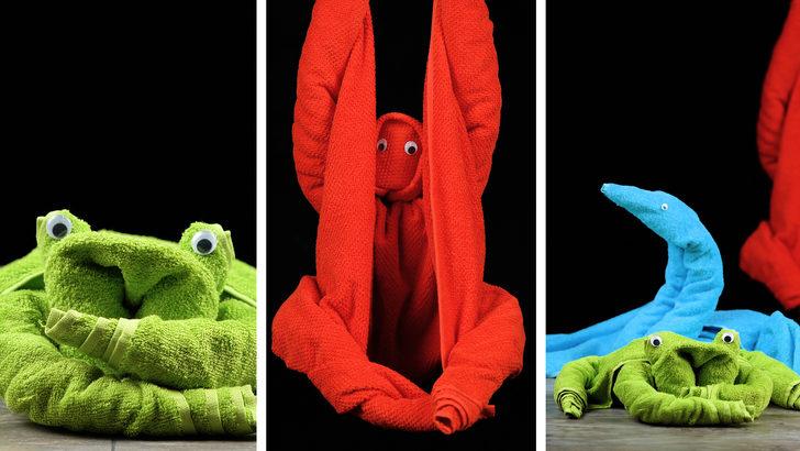 Otellerdeki havlu hayvanlar b&ouml;yle yapılıyor!