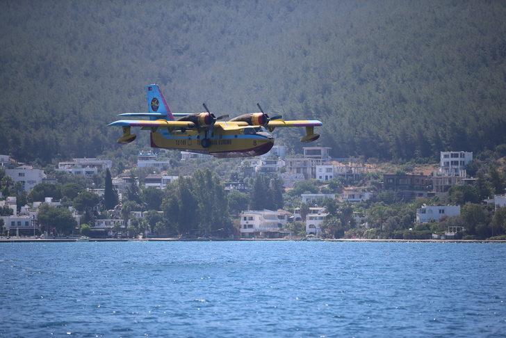 Bodrum'da yangın söndürme uçakları test uçuşu yaptı G4