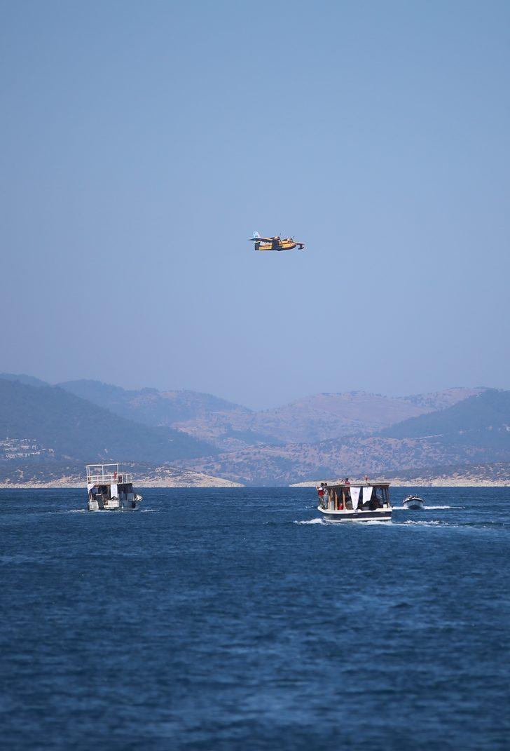 Bodrum'da yangın söndürme uçakları test uçuşu yaptı G5