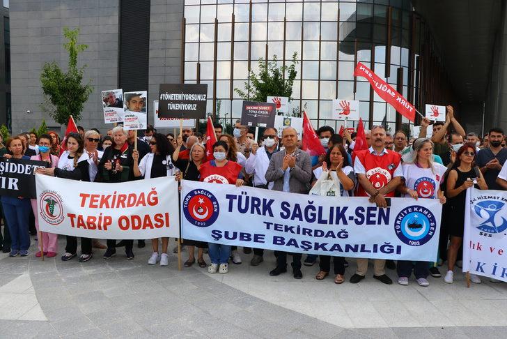 Konya'da görevli doktorun hasta yakınınca öldürülmesi Trakya'da protesto edildi G5