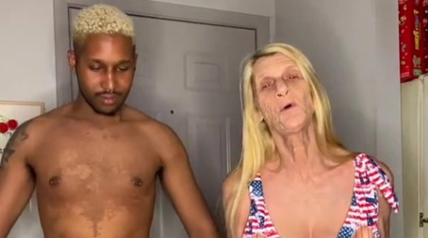 Aralarındaki yaş farkına rağmen bayrak desenli bikinisiyle eleştirilere meydan okudu! “Ben 61 yaşındayım, kocam 24”