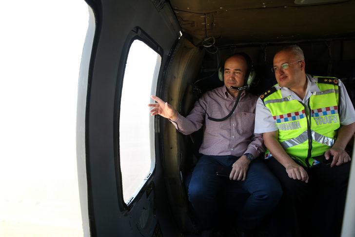 Kayseri'de bayram öncesi helikopter destekli trafik denetimi G4
