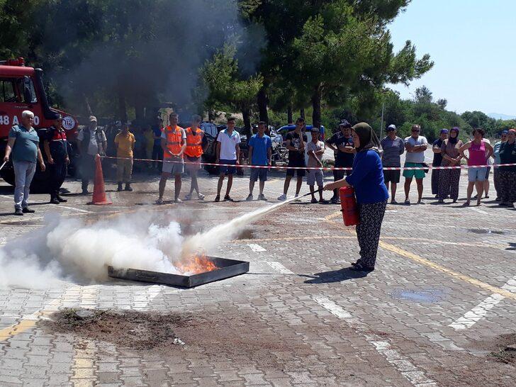 Muğla'nın kum zambaklarıyla ünlü halk plajında yangın tatbikatı yapıldı G2