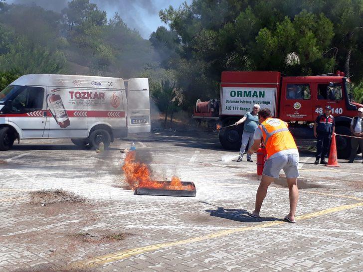 Muğla'nın kum zambaklarıyla ünlü halk plajında yangın tatbikatı yapıldı G3