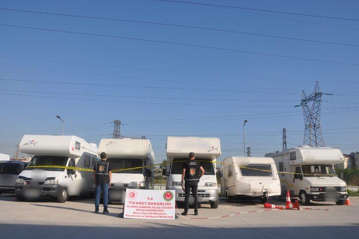 Bursa'da 4 kaçak motokaravana el konuldu G3