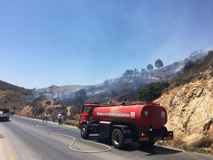 Muğla'da tarım arazisi ve makilik alanda çıkan yangın söndürüldü G5