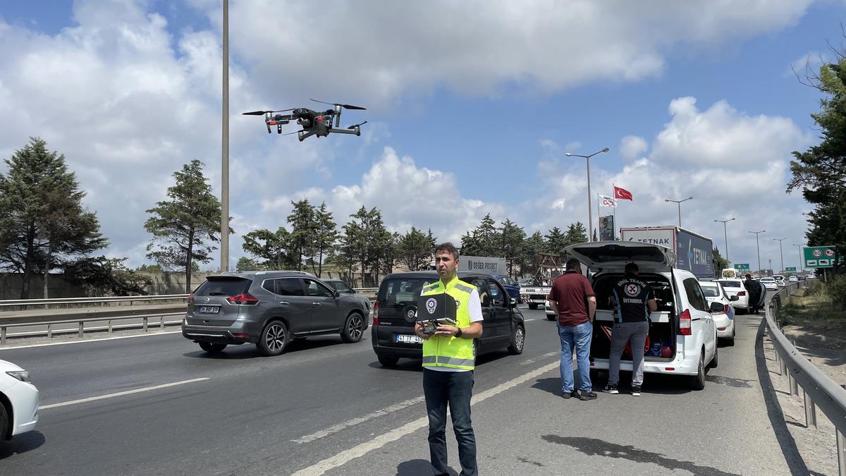 İstanbul'da dron destekli trafik denetimi