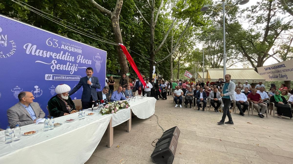 Bakan Kurum, 63. Uluslararası Akşehir Nasreddin Hoca Şenlikleri'nde konuştu: