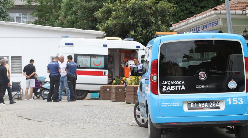 Düzce'de boğuma tehlikesi geçiren kadın hastaneye kaldırıldı
