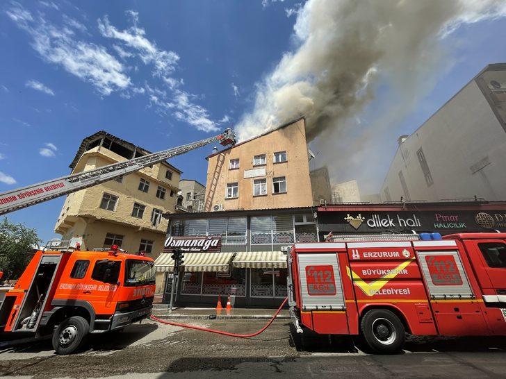 Erzurum'da otelde çıkan yangın hasara neden oldu G5