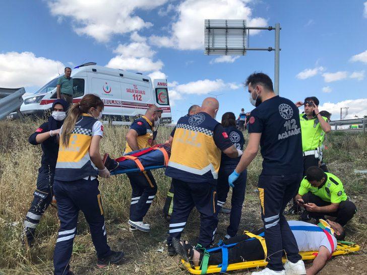 Amasya'da devrilen hafif ticari araçtaki 3 kişi yaralandı G2