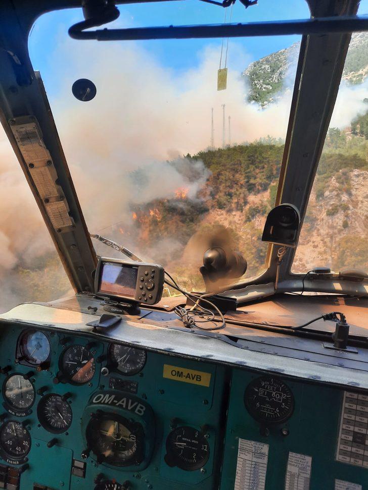 Datça'da çıkan orman yangınına havadan ve karadan müdahale ediliyor G4