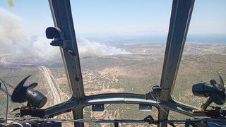 Çeşme'de makilik alanda çıkan yangına müdahale ediliyor