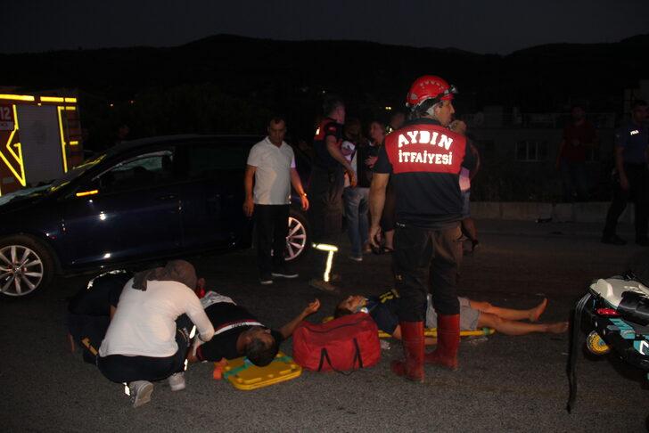 Aydın'da hafif ticari araç ile otomobilin çarpıştığı kazada 6 kişi yaralandı G3