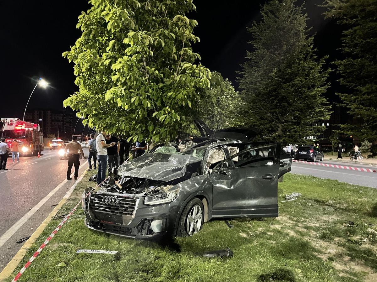 Niğde'de ref&uuml;jdeki ağa&ccedil;lara &ccedil;arpan otomobilin s&uuml;r&uuml;c&uuml;s&uuml; &ouml;ld&uuml;