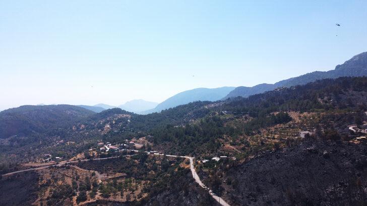 Datça'da yanan orman alanı havadan görüntülendi G1