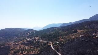 Datça'da yanan orman alanı havadan görüntülendi