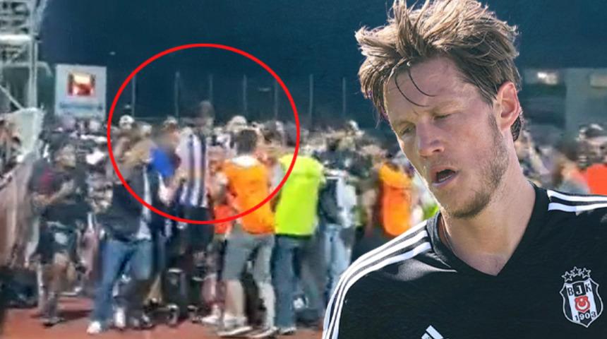 Son dakika: Beşiktaş taraftarı sahaya indi, Wout Weghorst neye uğradığını şaşırdı! Büyük sevgi seli...