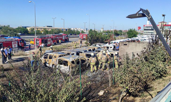 İstanbul'da oto galeride çıkan yangında 10'u aşkın araç zarar gördü G3