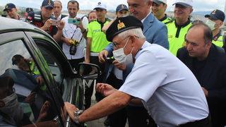 Jandarma Genel Komutanı Orgeneral Çetin, Kastamonu'da trafik denetimine katıldı