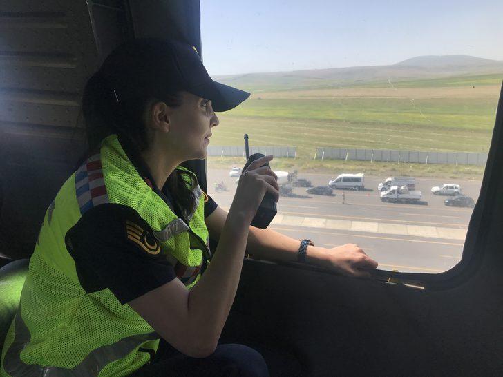 Kars'ta bayram tatili sonrası trafik helikopterle havadan denetlendi G1