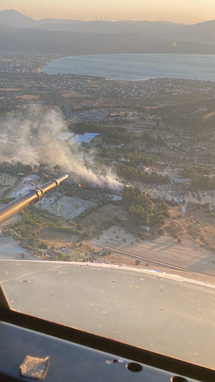 İzmir'de bahçelik alanda çıkan yangın 2 saatlik çalışmayla kontrol altına alındı G2
