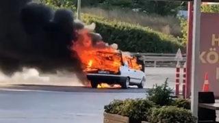 Akaryakıt istasyonundan çıkarken dehşete düşüren olay! Can havliyle...