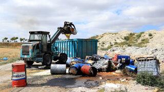 Konya'da kimyasal atıkları araziye bırakan şüphelilere 38,5 milyon lira ceza kesildi