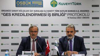 OSBÜK ile Kuveyt Türk, OSB'lerde GES yatırımlarının finansmanı için protokol imzaladı