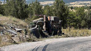 Kütahya'da freni boşalan kamyondan atlayan 1 kişi öldü, 1 kişi yaralandı