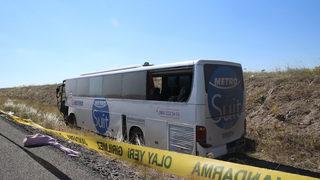 Kayseri'de yoldan çıkan yolcu otobüsündeki 12 kişi yaralandı