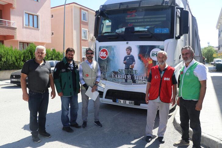 Erzincan'da toplanan 24 tonluk yardım malzemesi Suriye'ye gönderildi G1