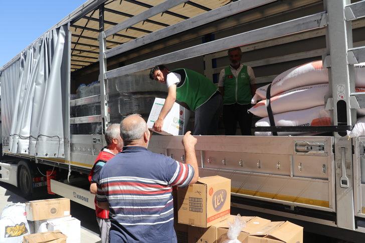 Erzincan'da toplanan 24 tonluk yardım malzemesi Suriye'ye gönderildi G3
