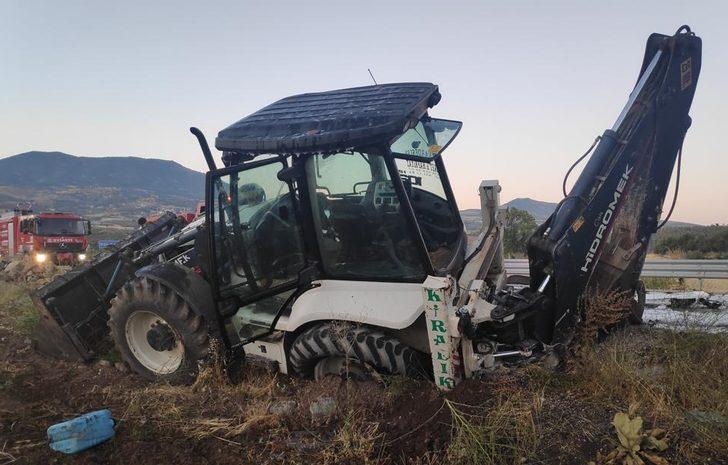 Kilis'te kepçeye çarpan tırda yangın çıktı G3