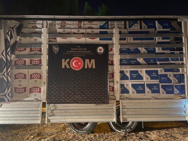 Konya'da gümrük kaçağı 14 milyon 900 bin makaron ele geçirildi