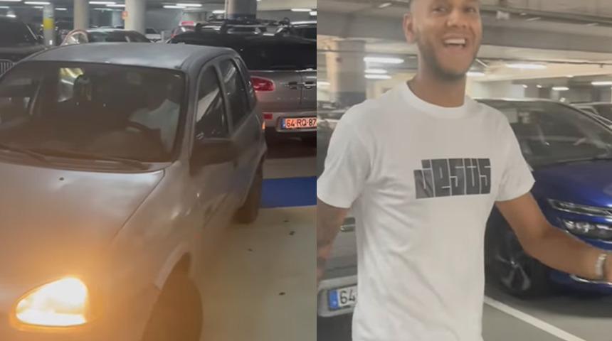 Sosyal medya Josef de Souza'yı konuşuyor! Bindiği eski model araba taraftarı kahkahaya boğdu