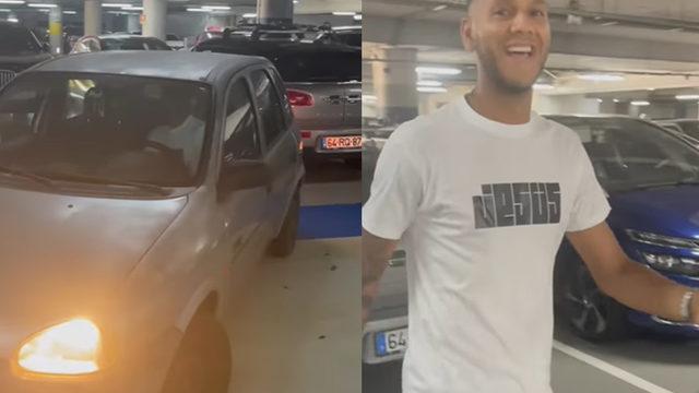 Sosyal medya Josef de Souza'yı konuşuyor! Bindiği eski model araba taraftarı kahkahaya boğdu