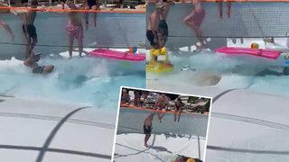 Dehşete düşüren olay: Havuzun tabanı göçtü, yüzen iki kişiyi yuttu! Aniden içine çekti