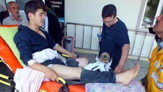 Ayağını çapa makinesine kaptırdı