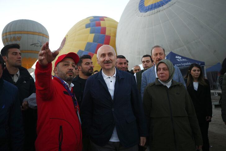 Bakan Karaismailoğlu, yerli sıcak hava balonuyla Kapadokya semalarında uçtu: G1