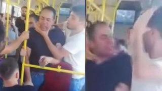 Kadıköy'deki İETT otobüsünde fotoğrafını çekerken yakalandı, yediği tokatlar kameraya yansıdı