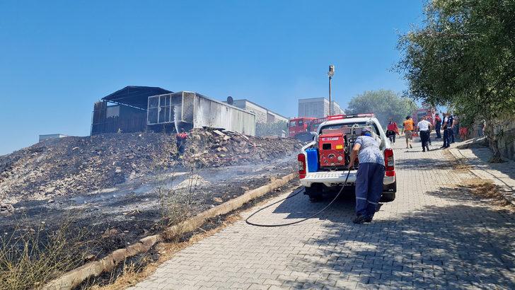 Bodrum'da binaların arasındaki çalılık alanda çıkan yangın söndürüldü G3