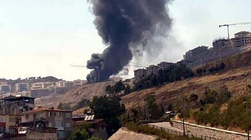 Şehrin her yerinden görüldü! TOKİ şantiyesinde korkutan yangın