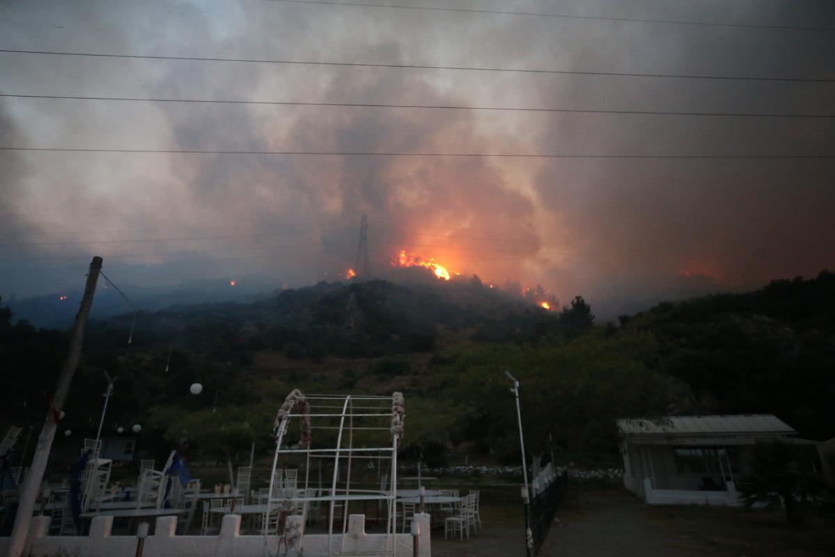 G&Uuml;NCELLEME 2 - Aydın'da &ccedil;ıkan orman yangınına m&uuml;dahale ediliyor