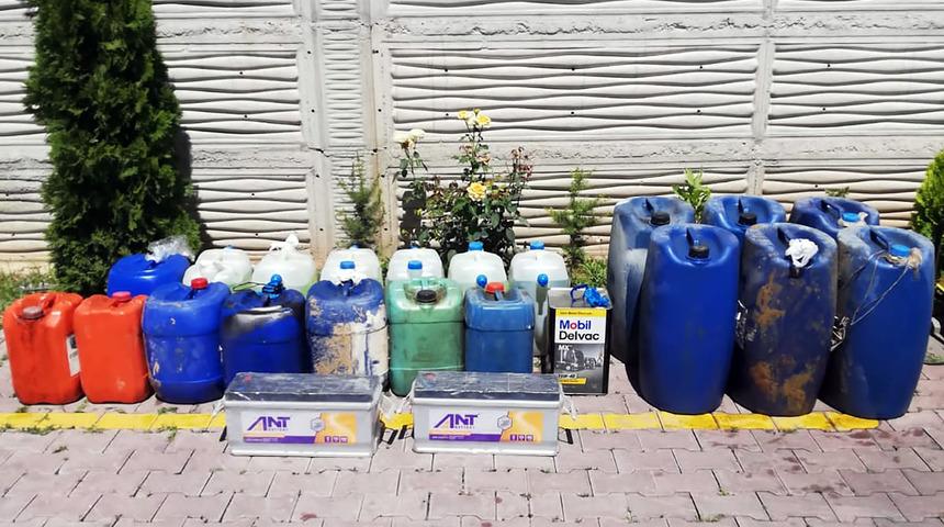 Konya'da iş makinelerinin deposundan yakıt çalan 2 şüpheli tutuklandı